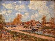 Alfred Sisley The Bourgogne Lock at Moret, Spring oil painting artist